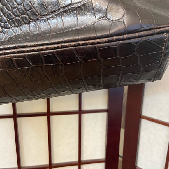 Appleseed's chocolate genuine leather satchel shoulder bag in EUC! Made in Italy - Picture 4 of 6